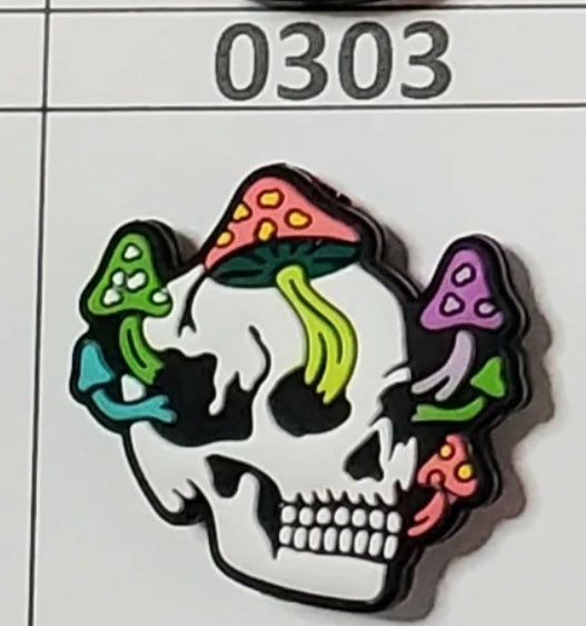 0303-  Skull and Mushroom Focal Bead