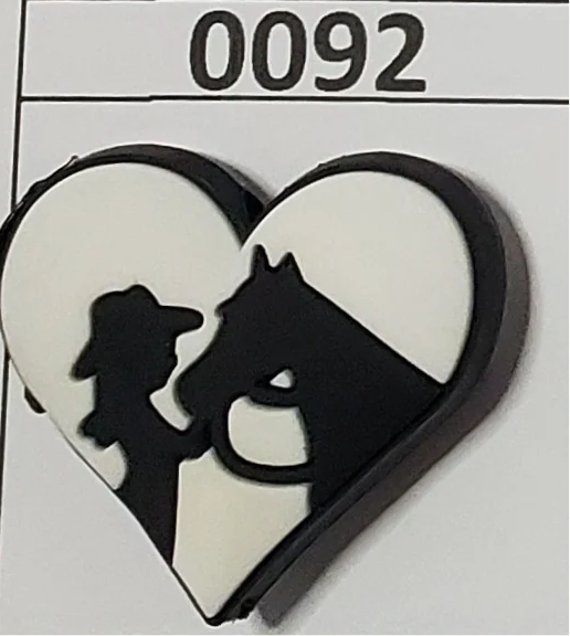 0092- Heart with Girl & Horse Focal Bead