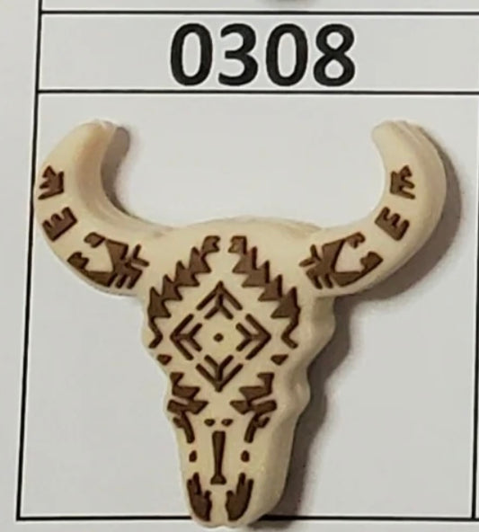 0308-  Western Cow Head Focal Bead