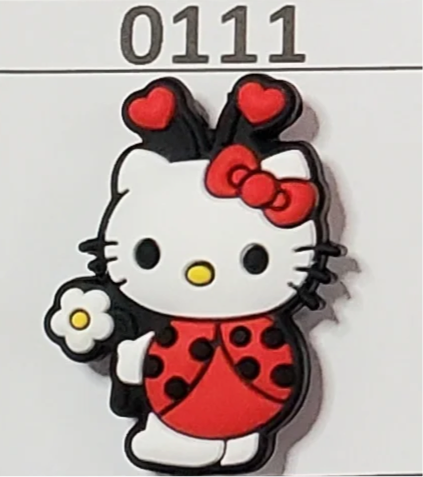 0111- HK Kitty Lady Bug Focal Bead