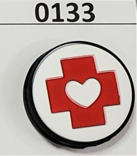 0133- Medical Cross w/Heart  Focal Bead