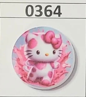 0364-  HK Kitty Round Focal Bead