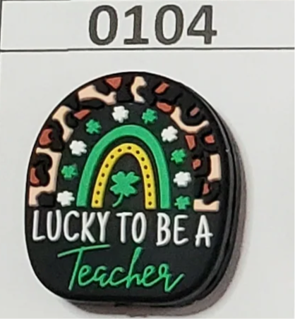 0104- Lucky to be a Teacher Focal Bead