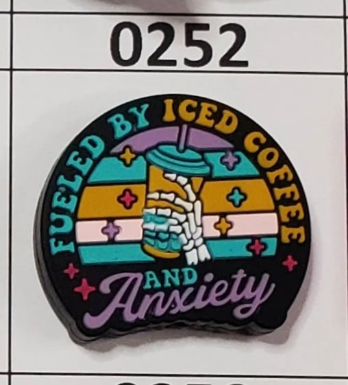 0252- Fueled By Iced Coffee and Anxiety Focal Bead