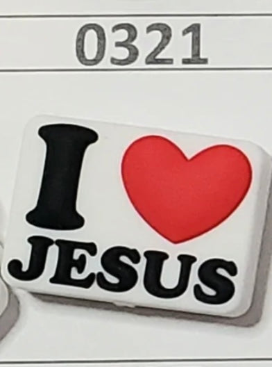 0321-  I Heart Jesus Focal Bead