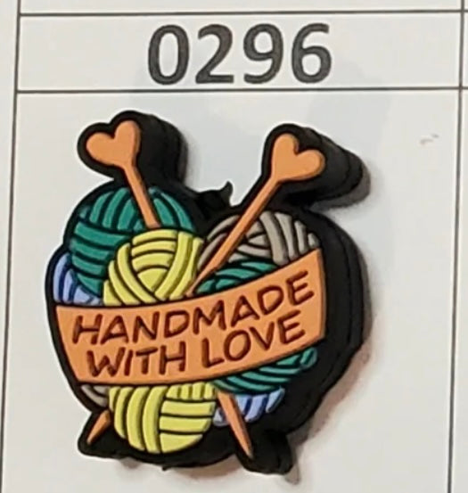 0296-  Handmade with Love yarn/knitting needles Focal Bead