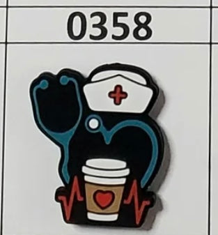 0358-  Nursing Hat Stethoscope Coffee Focal Bead