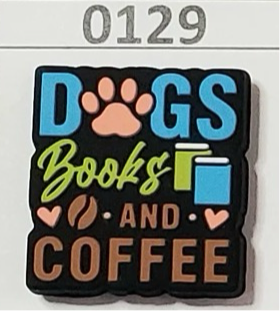 0129- Dogs Books And Coffee Focal Bead