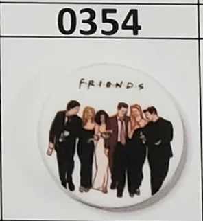 0354-  Friends Round White Focal Bead