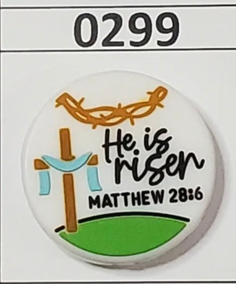 0299-  He is Risen Matthew 28:6 Focal Bead