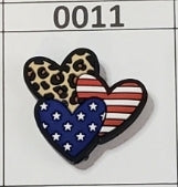 0011- Triple Hearts with Flag Focal Bead