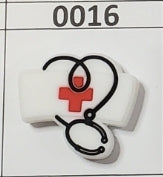 0016- Nurse Hat w/Stethoscope Focal Bead